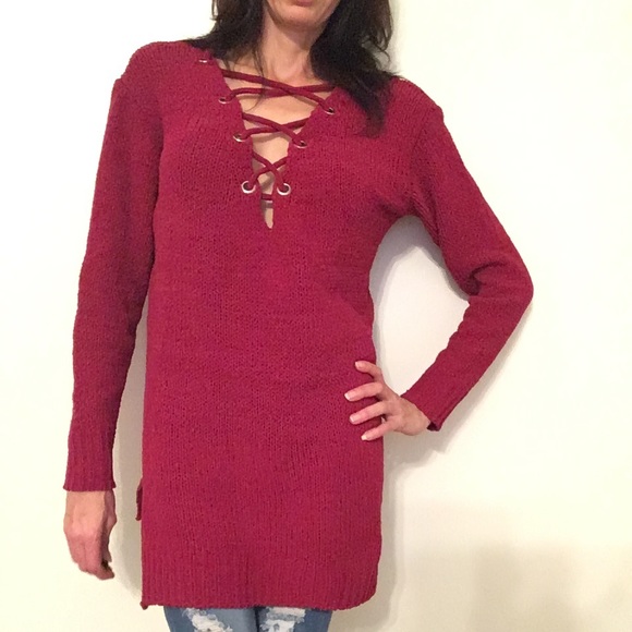 Lace Up Sweater - Picture 3 of 5